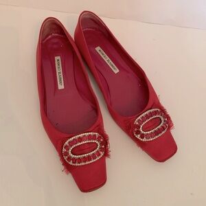 Manolo Blahnik red flats